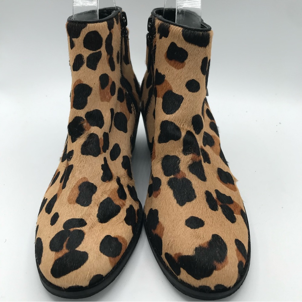 NWOB COLE HAAN Grand‎ OS Sz 6 Joanna Calf Hair Leopard Animal Print Bootie Boots - Picture 2 of 14